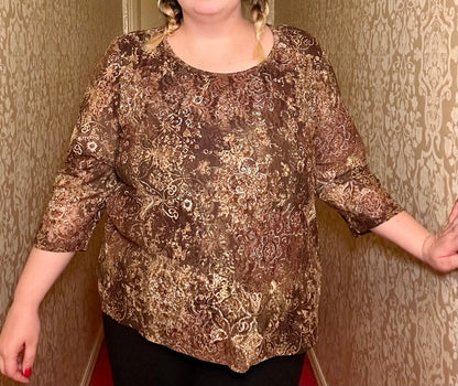 Brown Lace Top (2X)