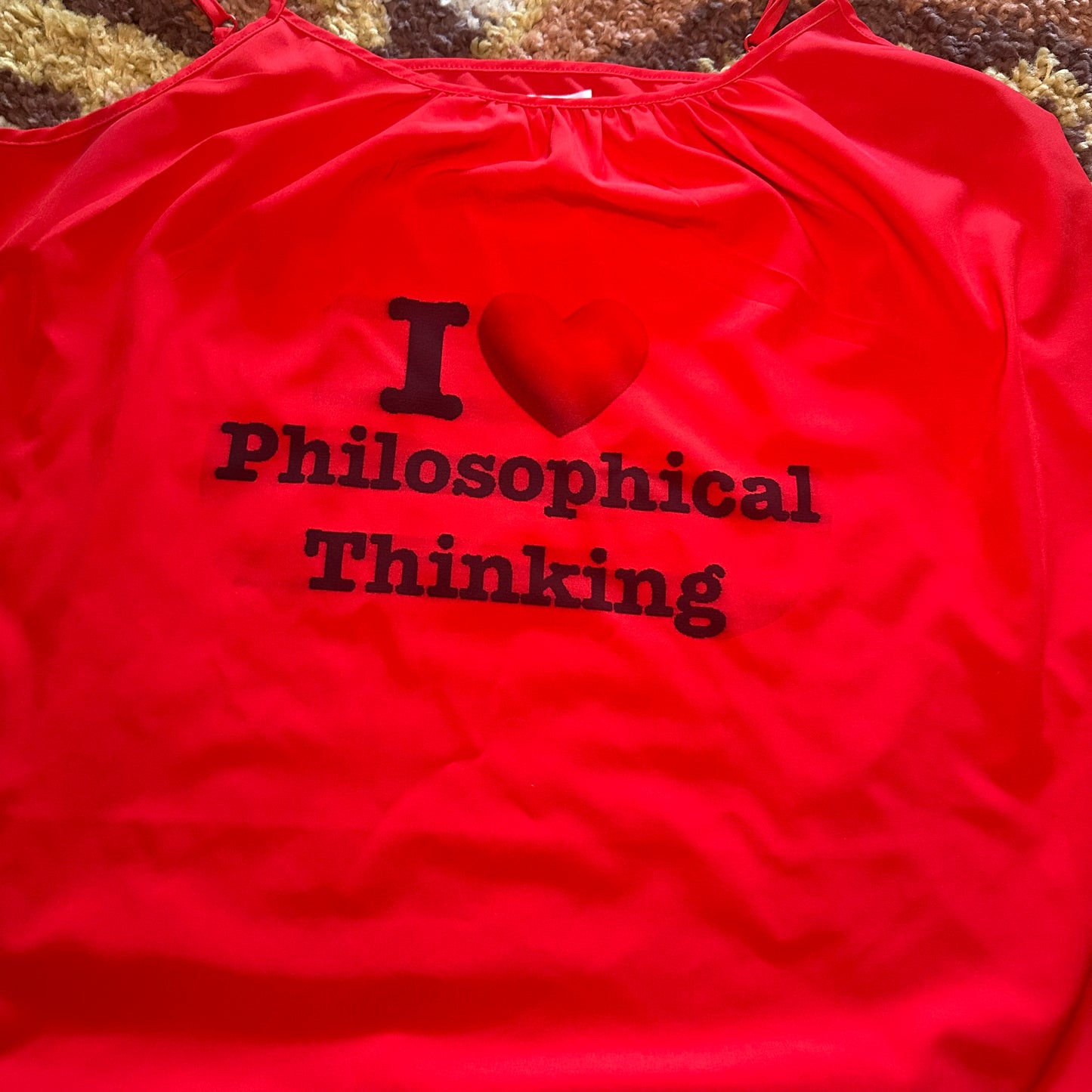 Red Philosophical Thinking Tank Top (XL)