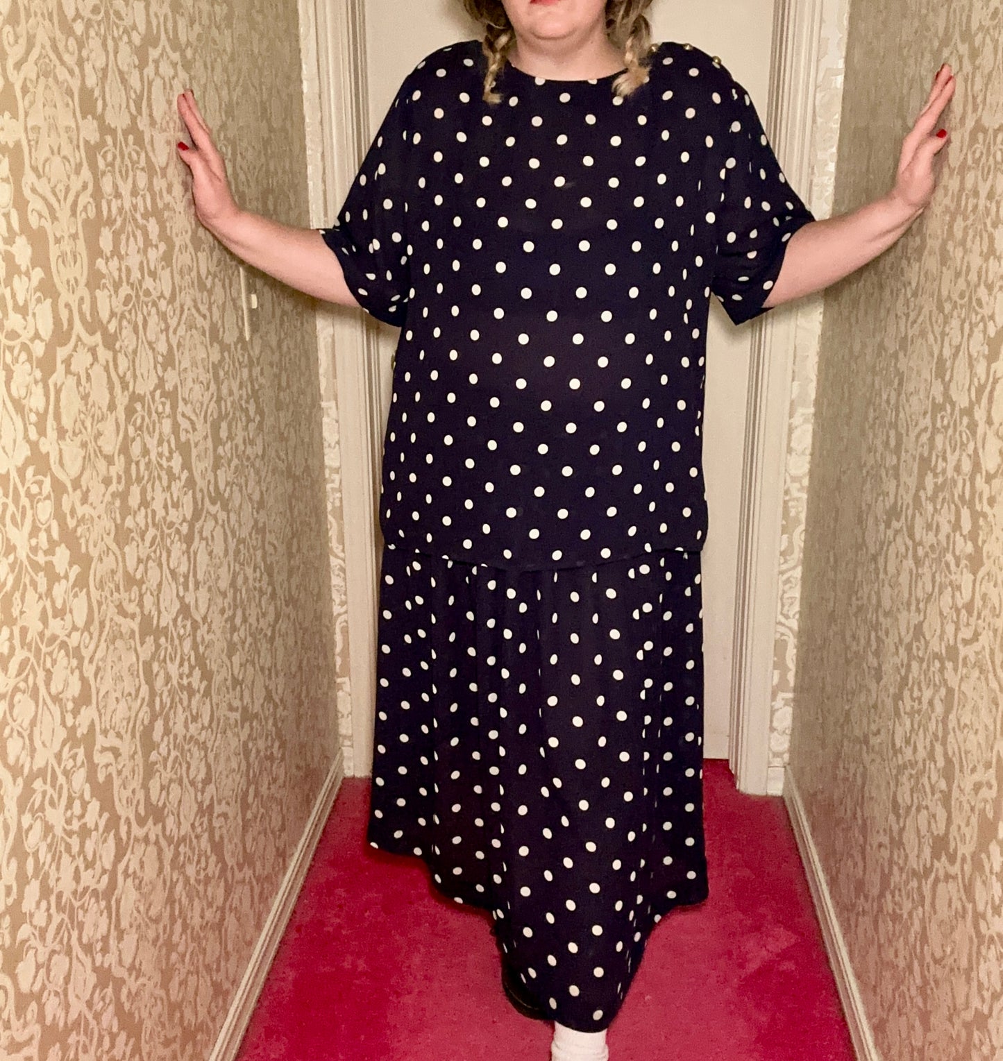 Navy Polka Dot Set (24W)