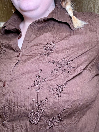 Brown Button Up (1X)