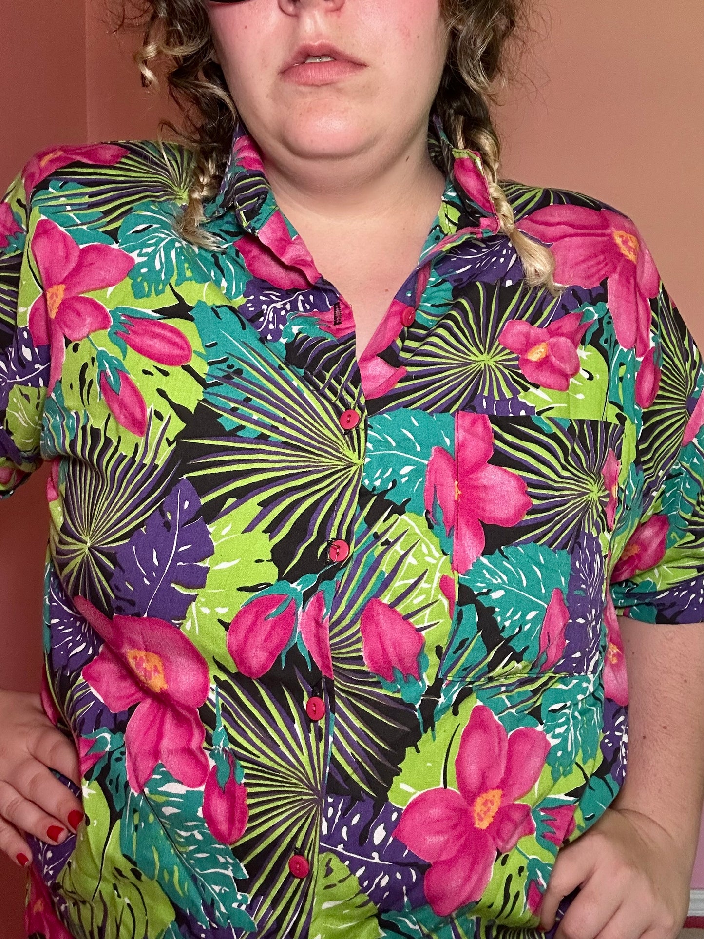 Tropical Button up Blouse (18)
