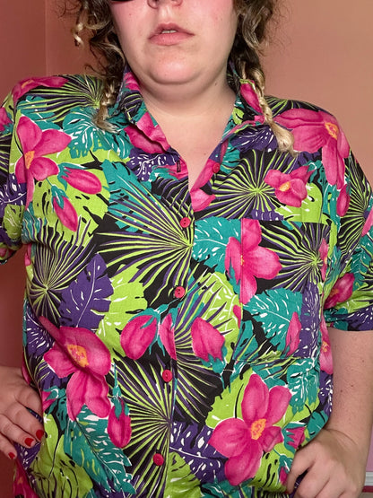 Tropical Button up Blouse (18)