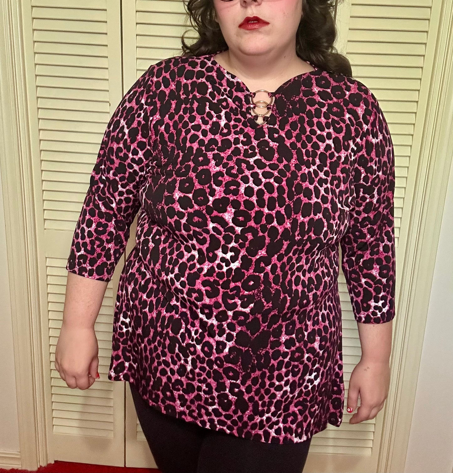 Pink Cheetah Blouse (XL)