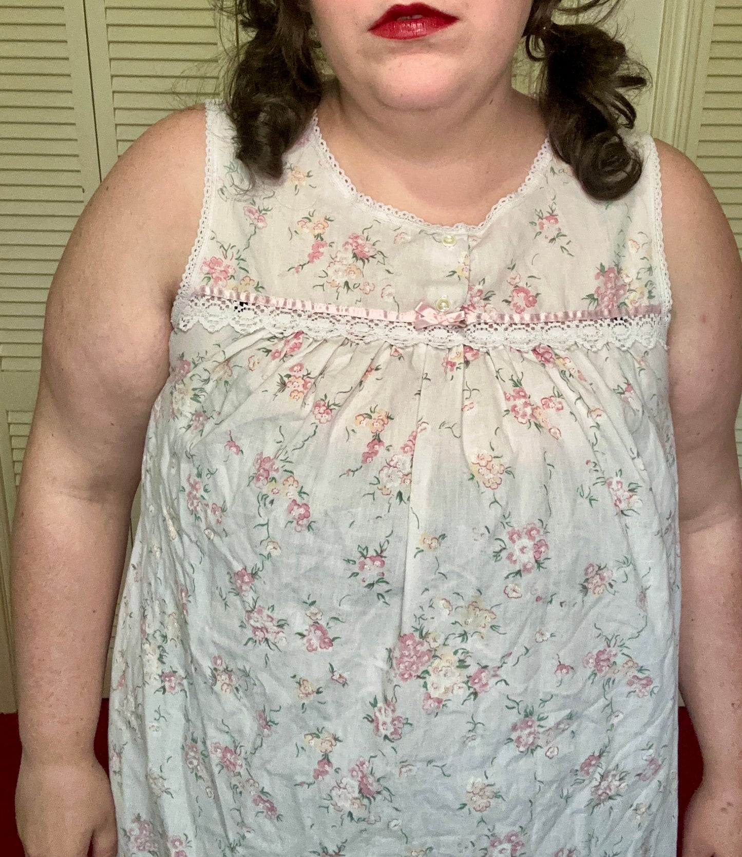 Baby Pink Floral Nightgown (1X)