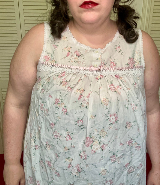 Baby Pink Floral Nightgown (1X)