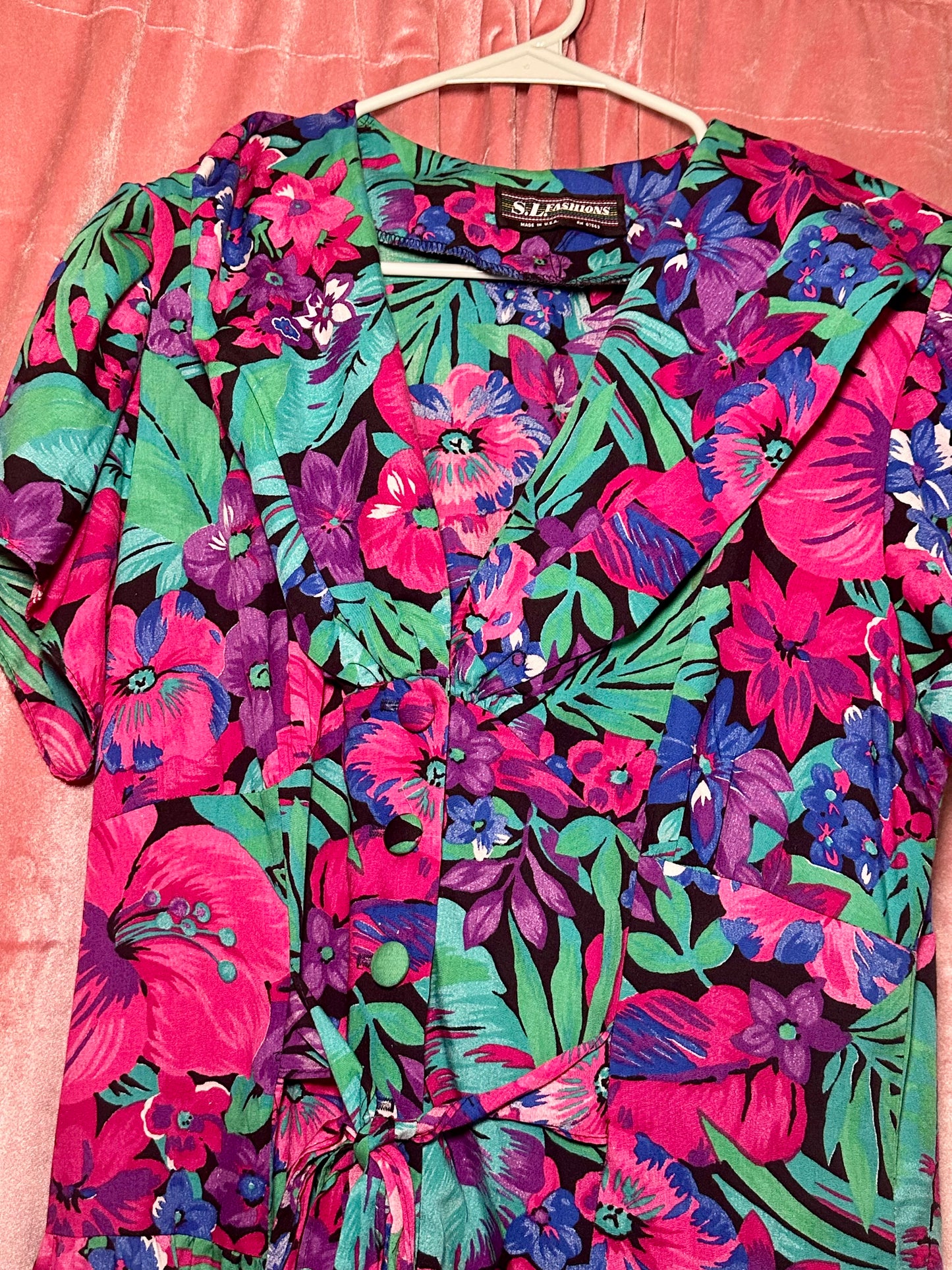 80s Floral Tea Dress (14)