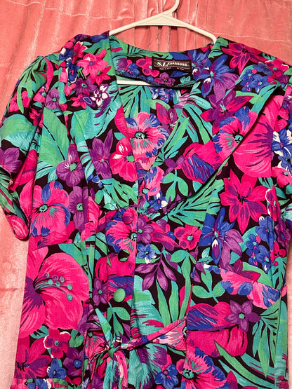 80s Floral Tea Dress (14)