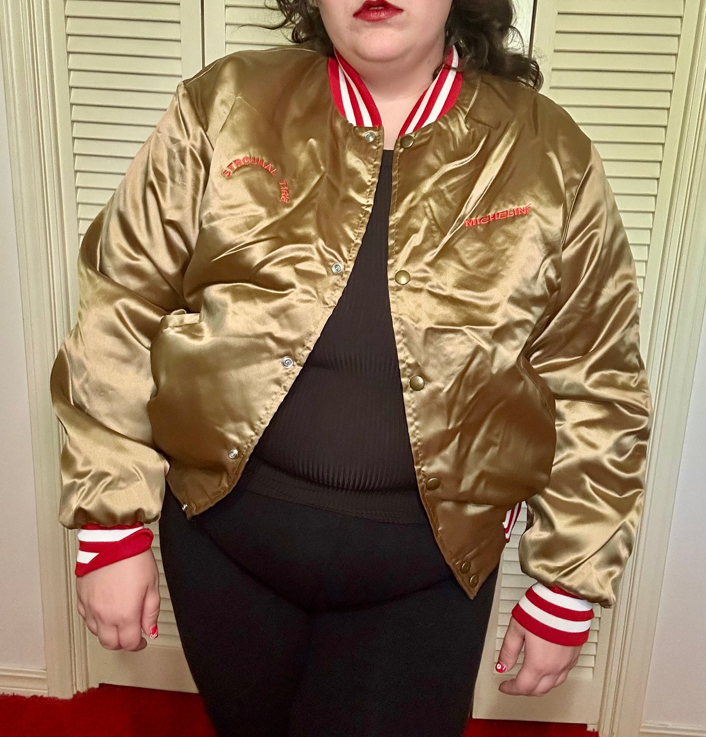 Gold and Red Bomber Jacket (L)