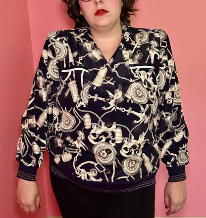 Nautical Anchor Blouse (18W)