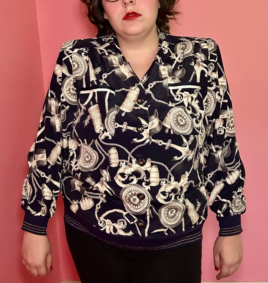 Nautical Anchor Blouse (18W)