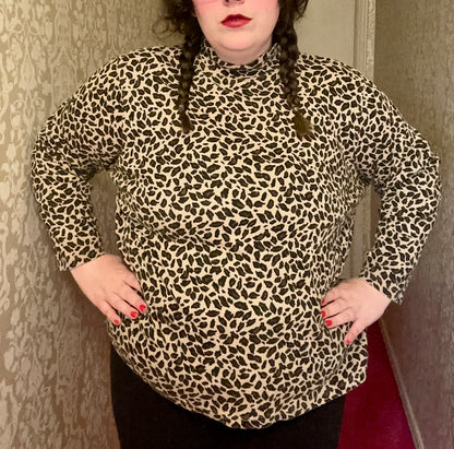 Leopard Turtleneck Top (3X)