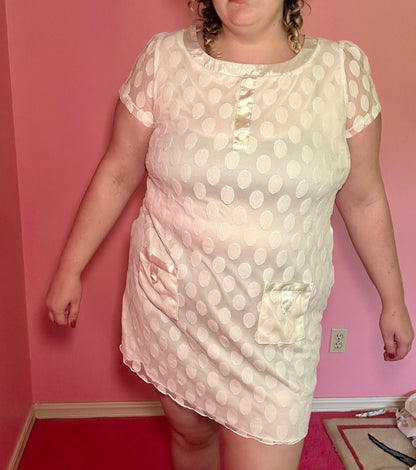White Polkadot Mini Dress (16W)