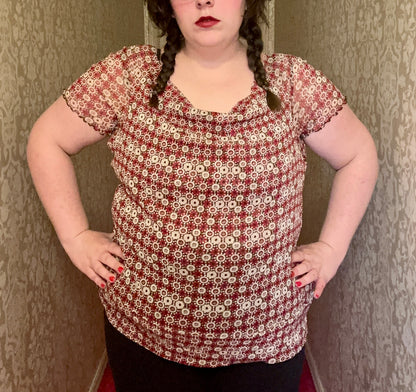 Red Boho Blouse (1X)