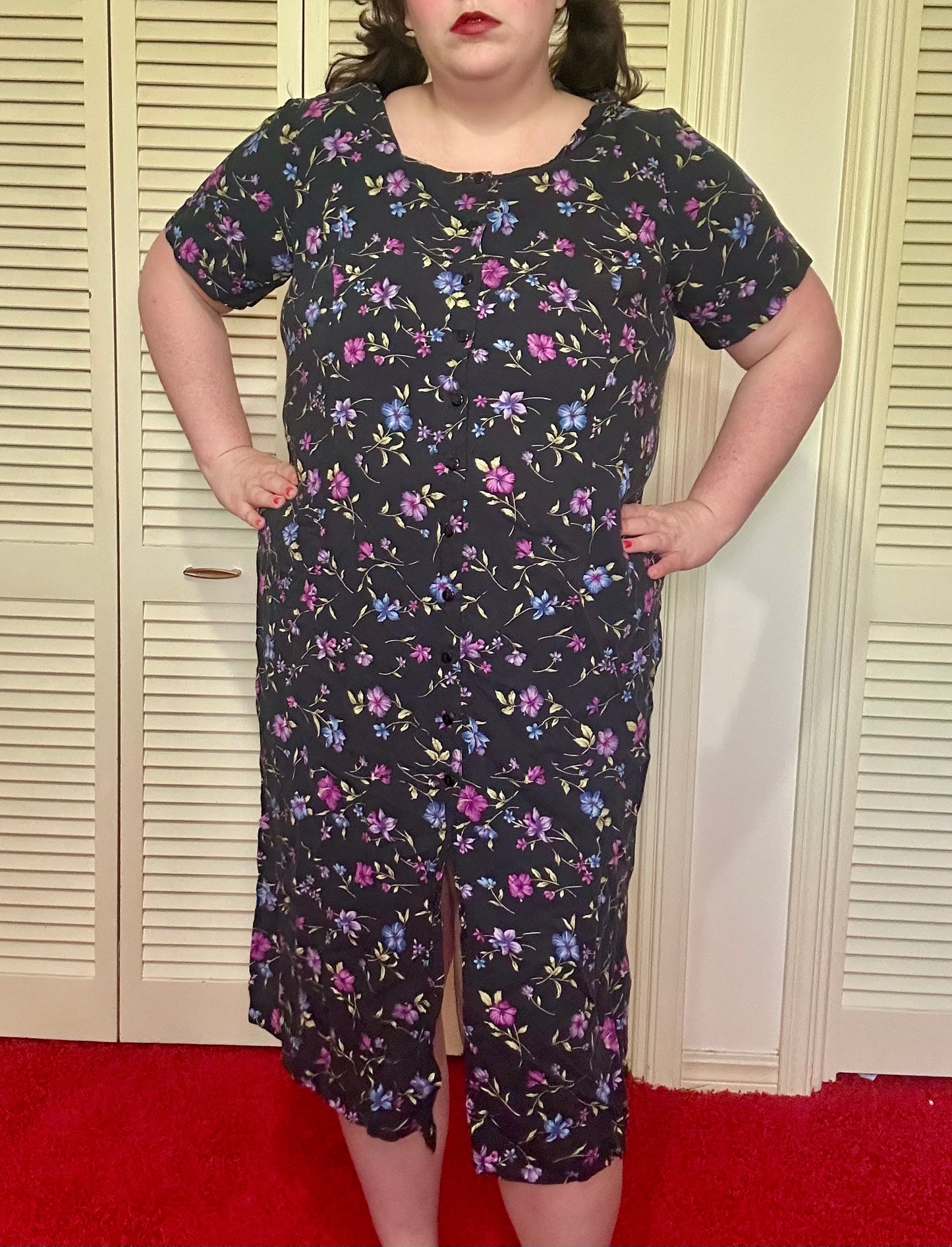Dark Purple Flowers Sundress (20W)