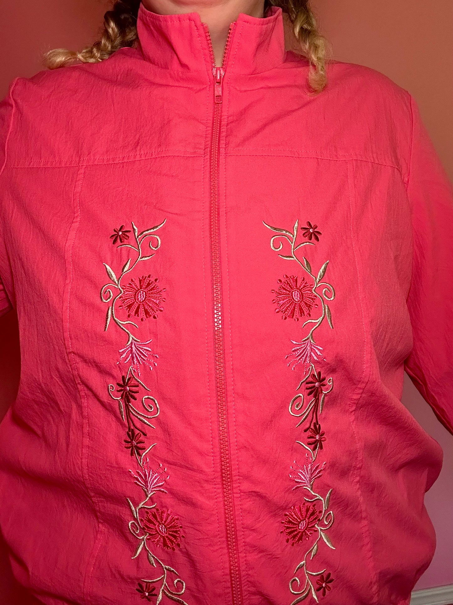 Pink Floral Windbreaker (XL)