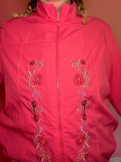 Pink Floral Windbreaker (XL)