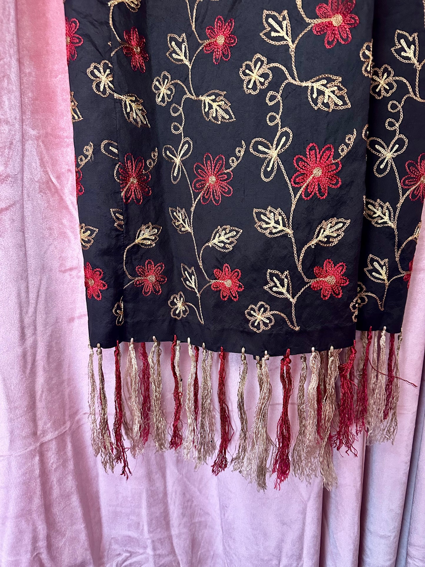 Floral Embroidery Tassel Skirt (12)