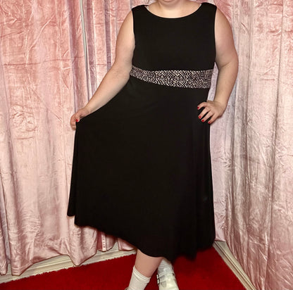 Black 90s Midi Dress (16W)