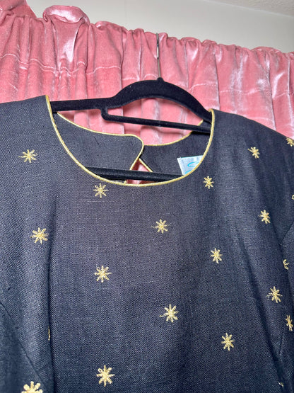 Black with Gold Embroidery Dress (16)