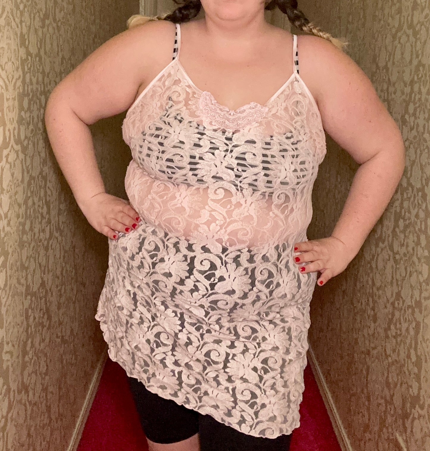 Baby Pink Lace Lingerie (XL)