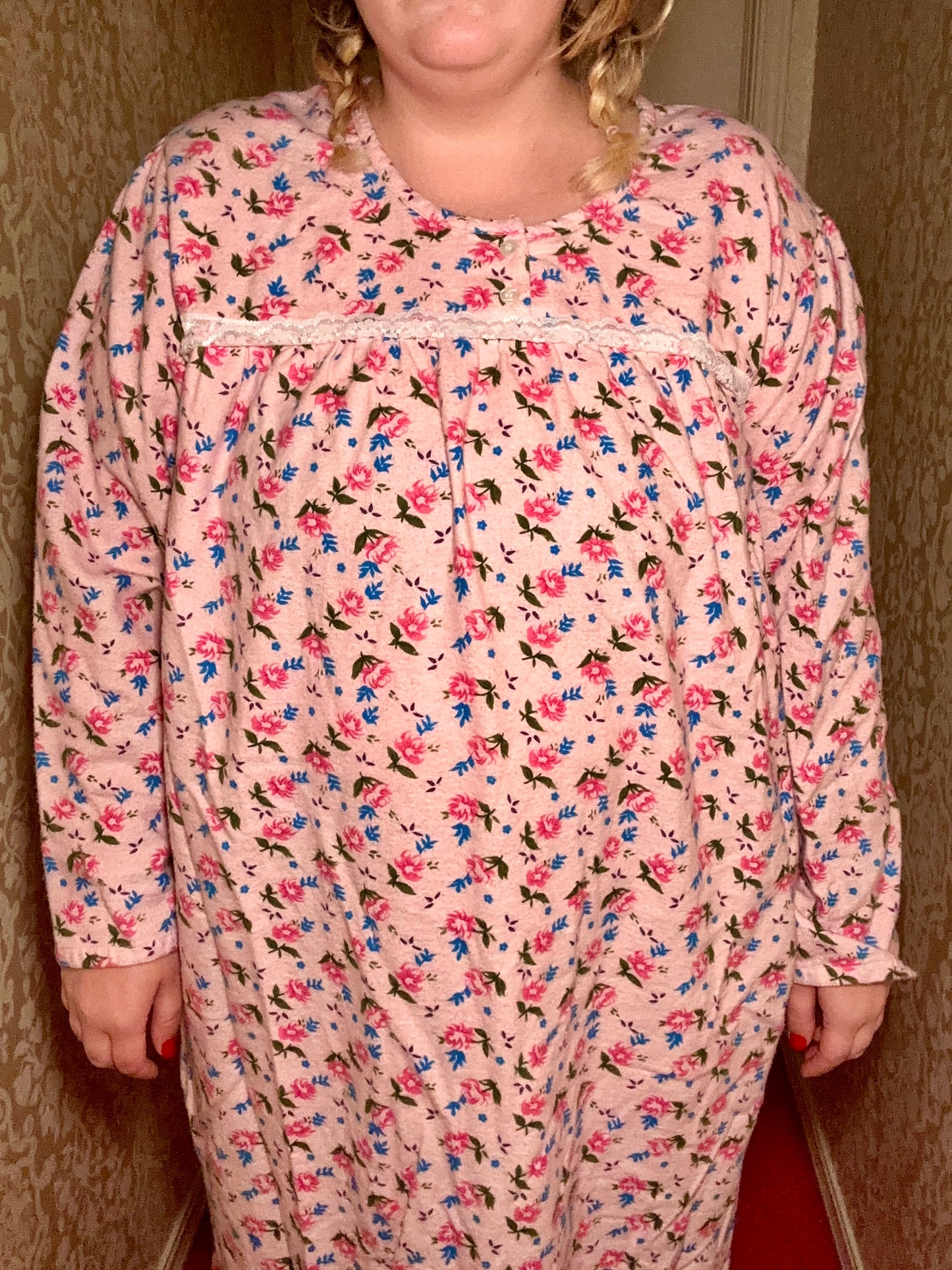 Pink Flannel Nightgown (2X)