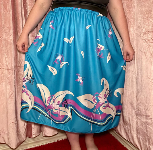 Blue Lilies Skirt (XXL)
