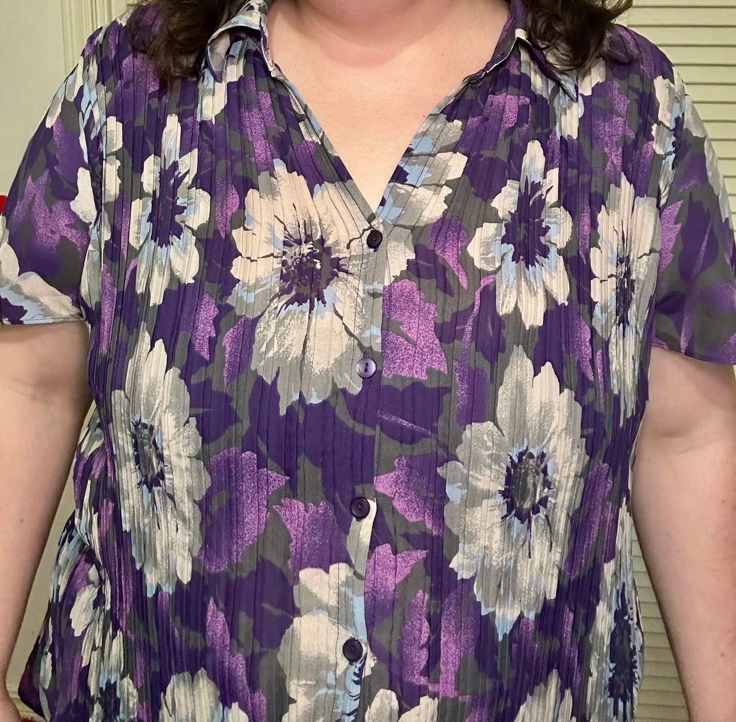 Purple Floral Blouse (1X)