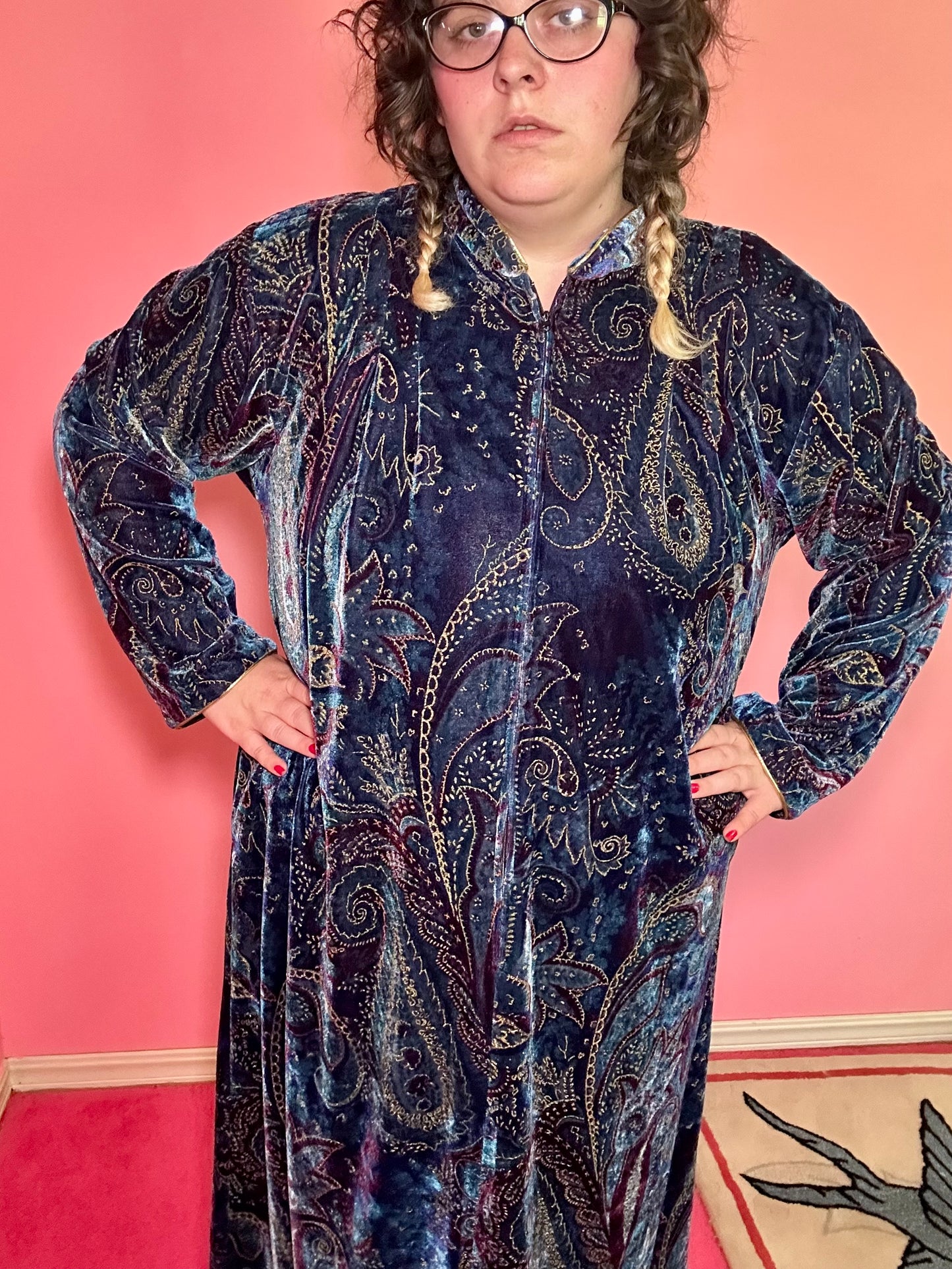 Blue Velvet Glitter Nightgown (XL)