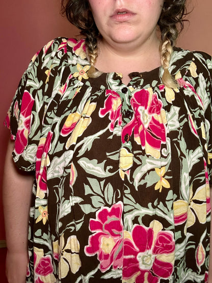 Brown Floral Nightgown (L)