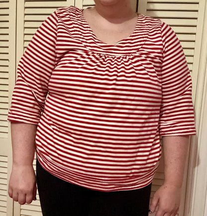 Twee Red and White Striped Blouse (XXL)