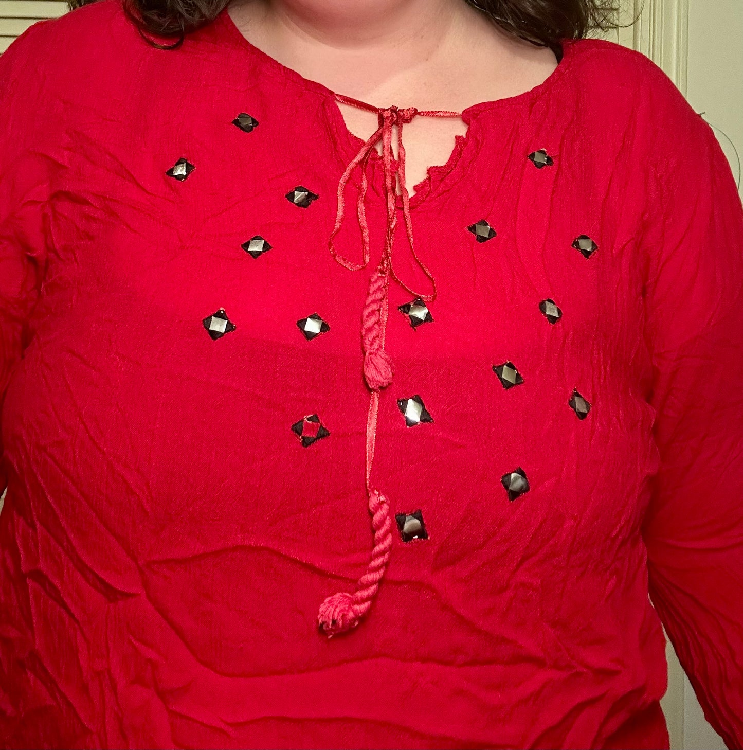 Red Boho Blouse (2X)