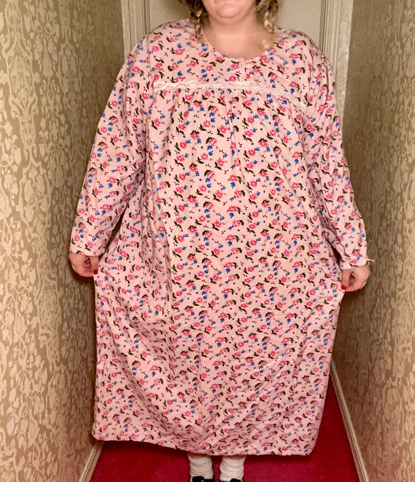 Pink Flannel Nightgown (2X)