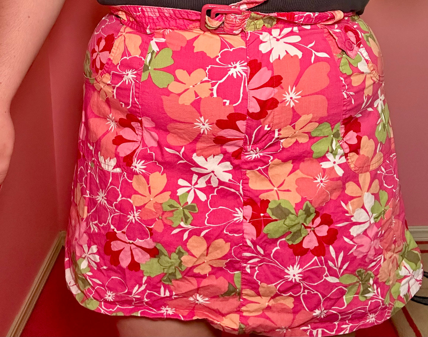 Y2K Hot Pink Floral Skort (16)