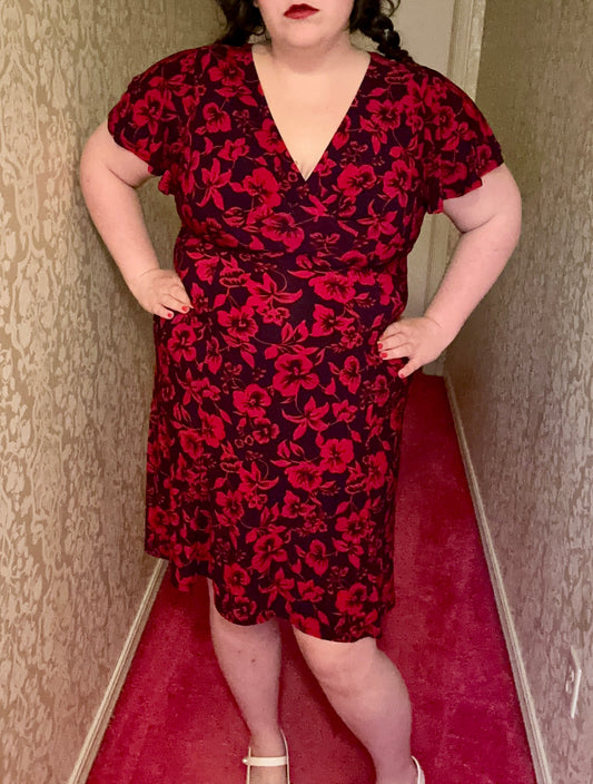 Red Floral Dress (XL)