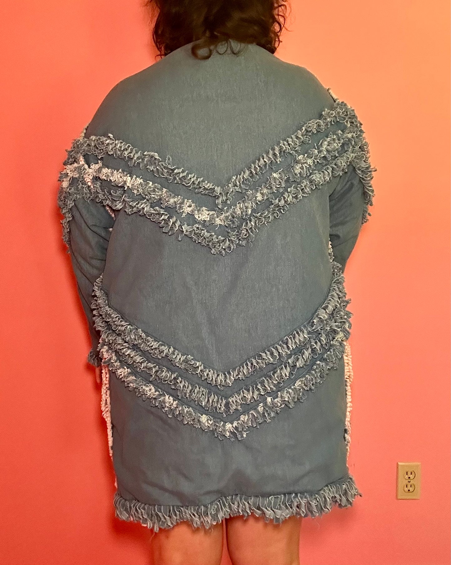 Denim Penny Lane Tassel Coat (XL)