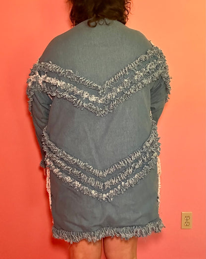 Denim Penny Lane Tassel Coat (XL)