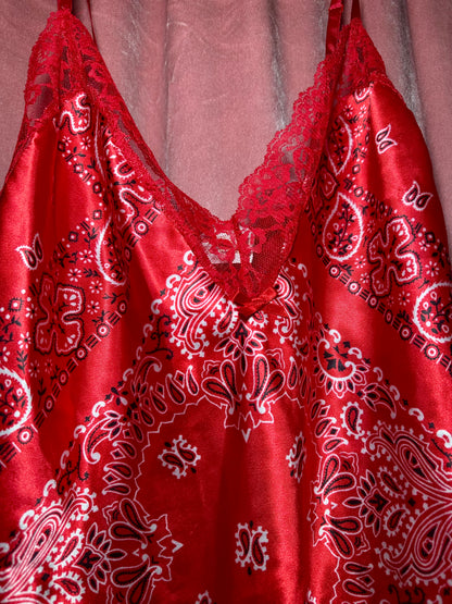 Red Bandana Satin Bodysuit (1X)