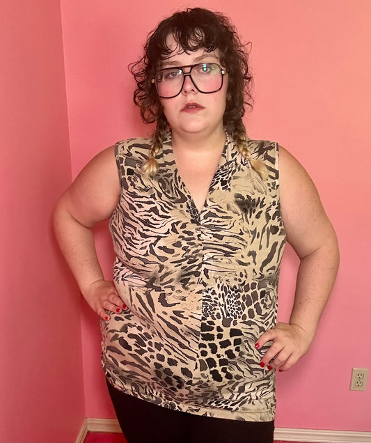 Animal Print y2k Top (XXL)