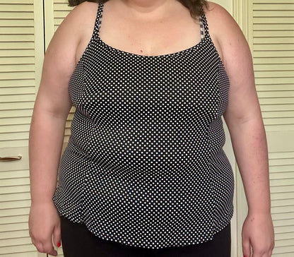 Polka Dot Tankini Swim Top (20W)