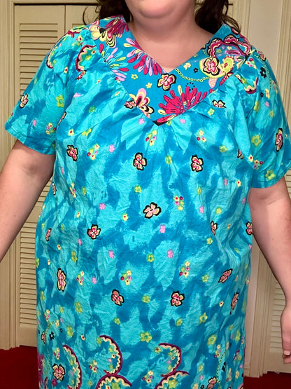 Groovy Teal Nightgown (1X)