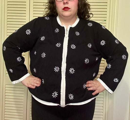 Black Daisy Cardigan (3X)