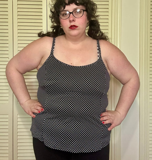 Polka Dot Tankini Swim Top (20W)