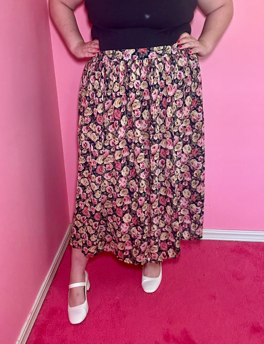 Pastel Rose Chiffon Skirt (2X)