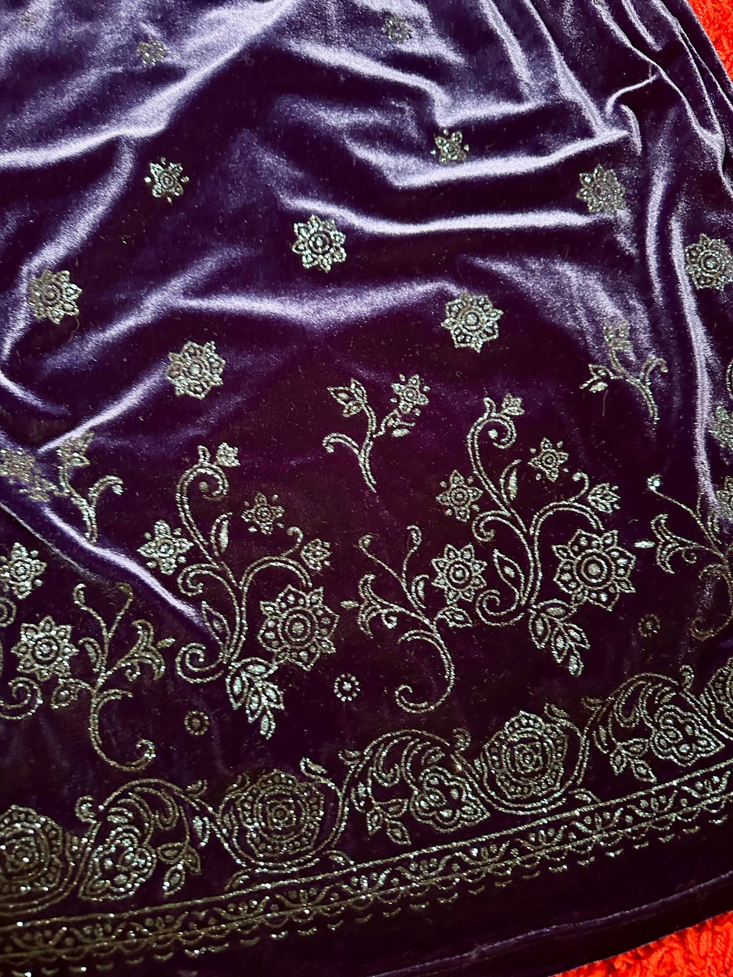 Y2K Formal Velvet Blue Glitter Dress (L)