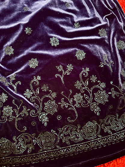 Y2K Formal Velvet Blue Glitter Dress (L)