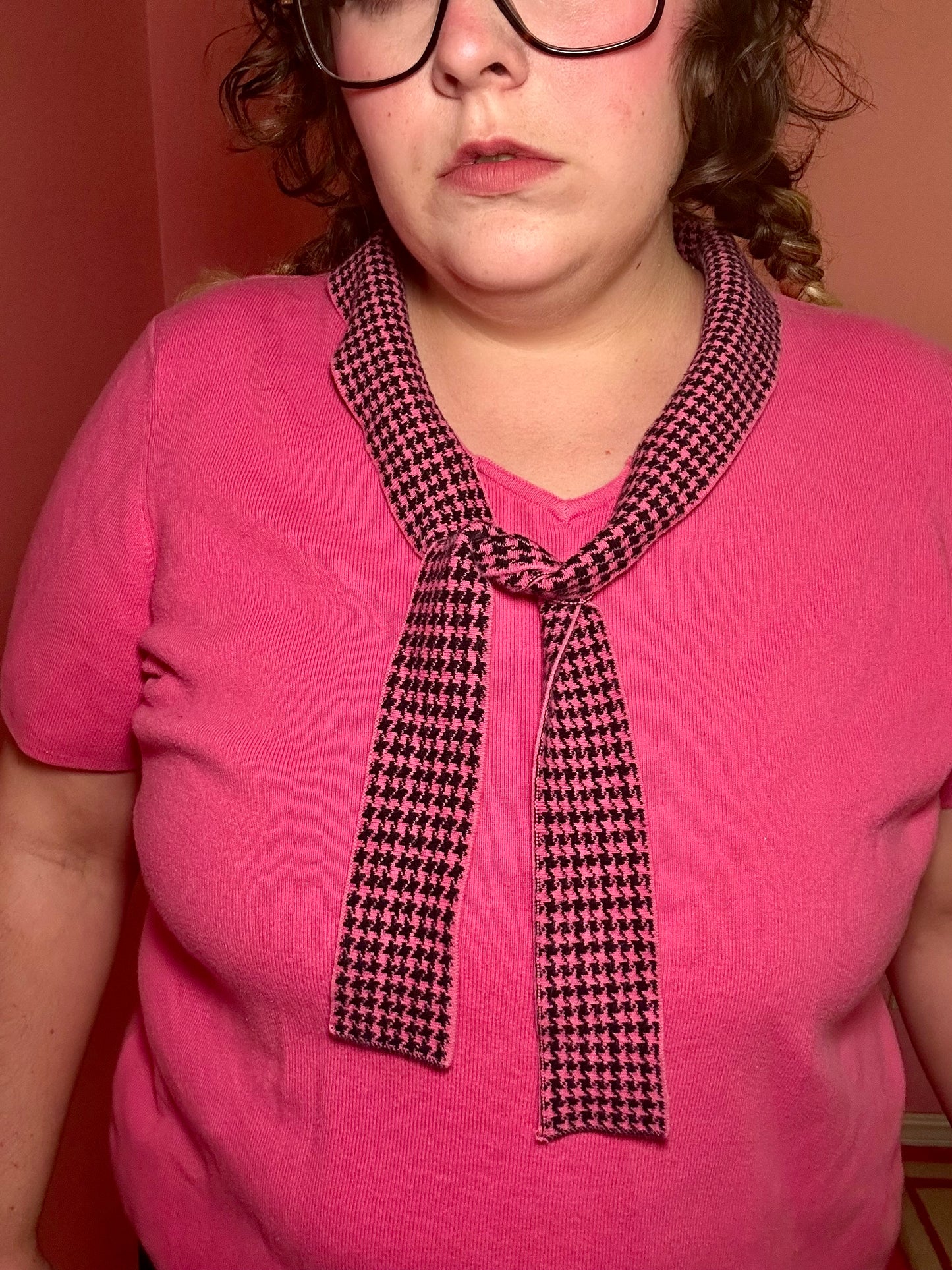 Pink Preppy Sweater Top (1X)