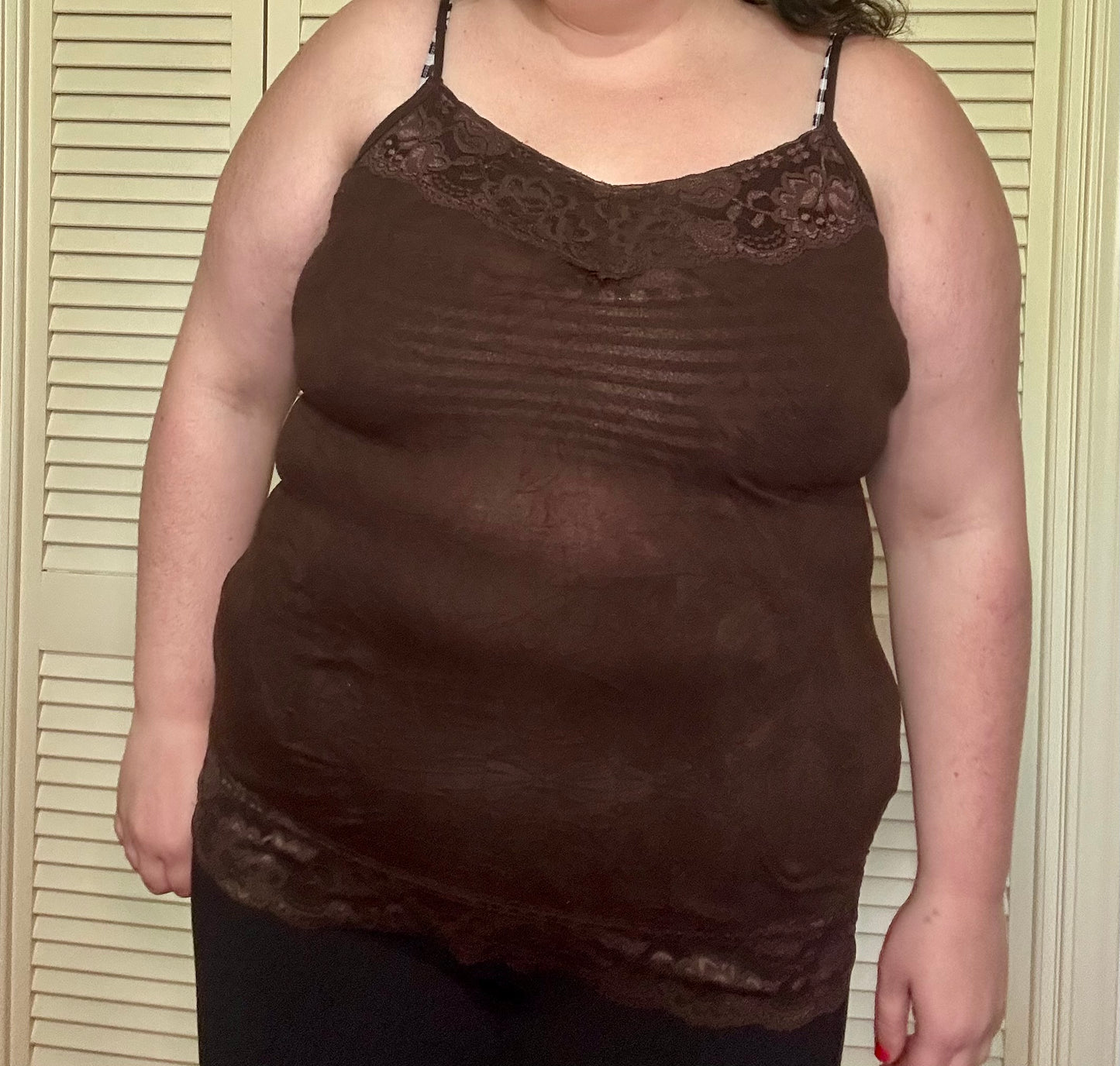 Brown Lace Cami Tank (XL)