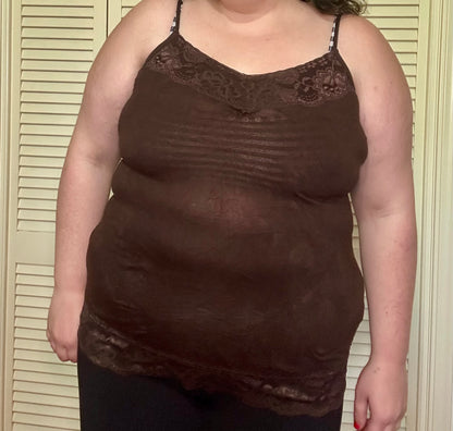 Brown Lace Cami Tank (XL)