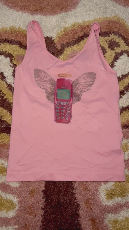 Pink Phone Angel Top (L)